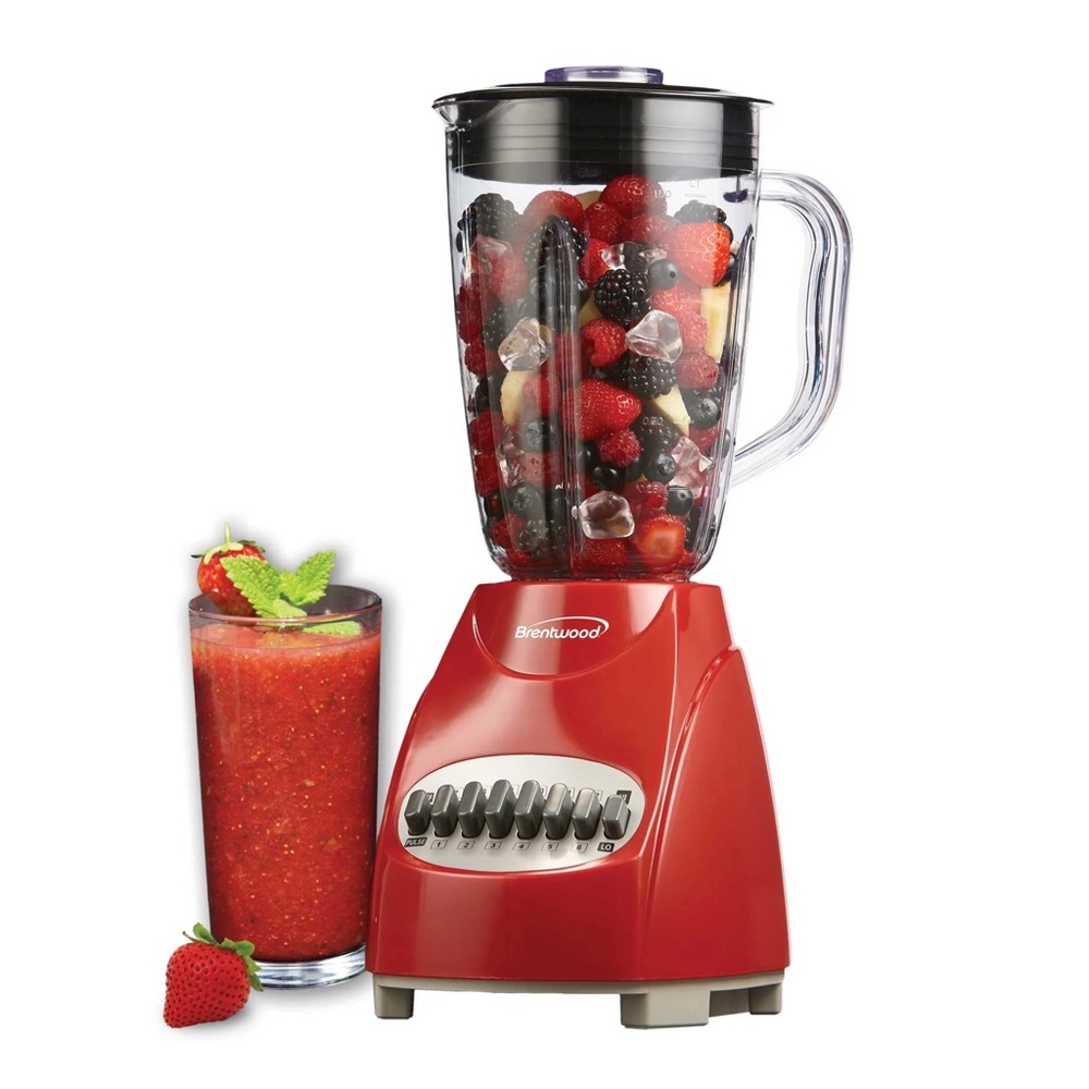 BRENTWOOD JB-220R 12-SPEED + PULSE BLENDER, RED